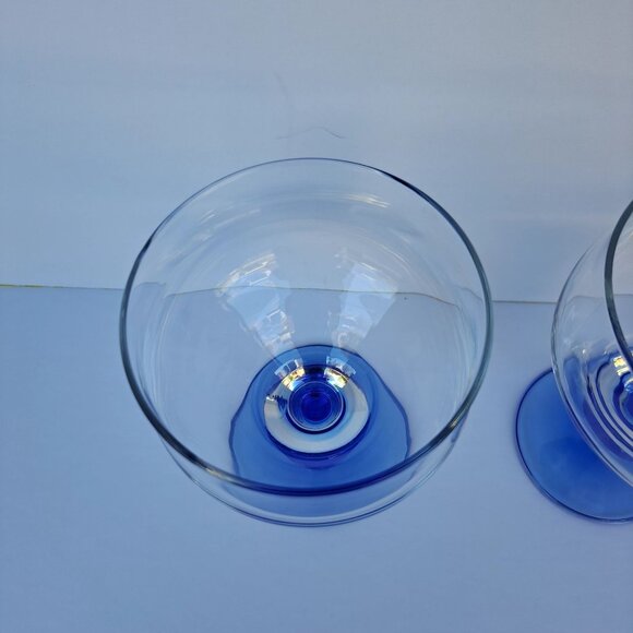 Bormioli Rocco Minorca Footed Dessert Margarita Glasses Set Of 2 Blue Stem - Picture 4 of 13